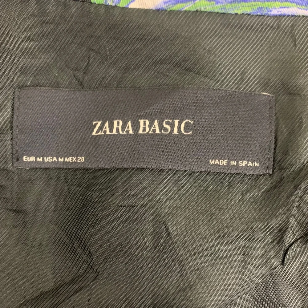 Zara Basic Womens M Tropical Floral Bloomcore Garden Blazer Black Yellow Green
